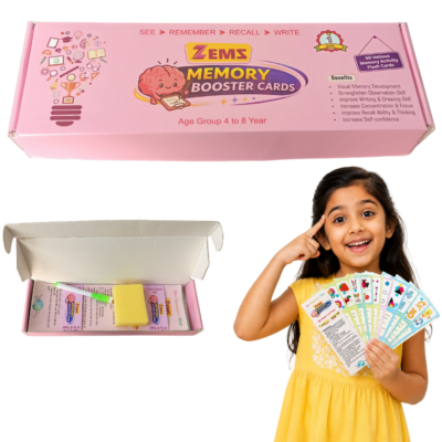 ZEMS Memory Booster Activity Cards for Kids 4-8 Years