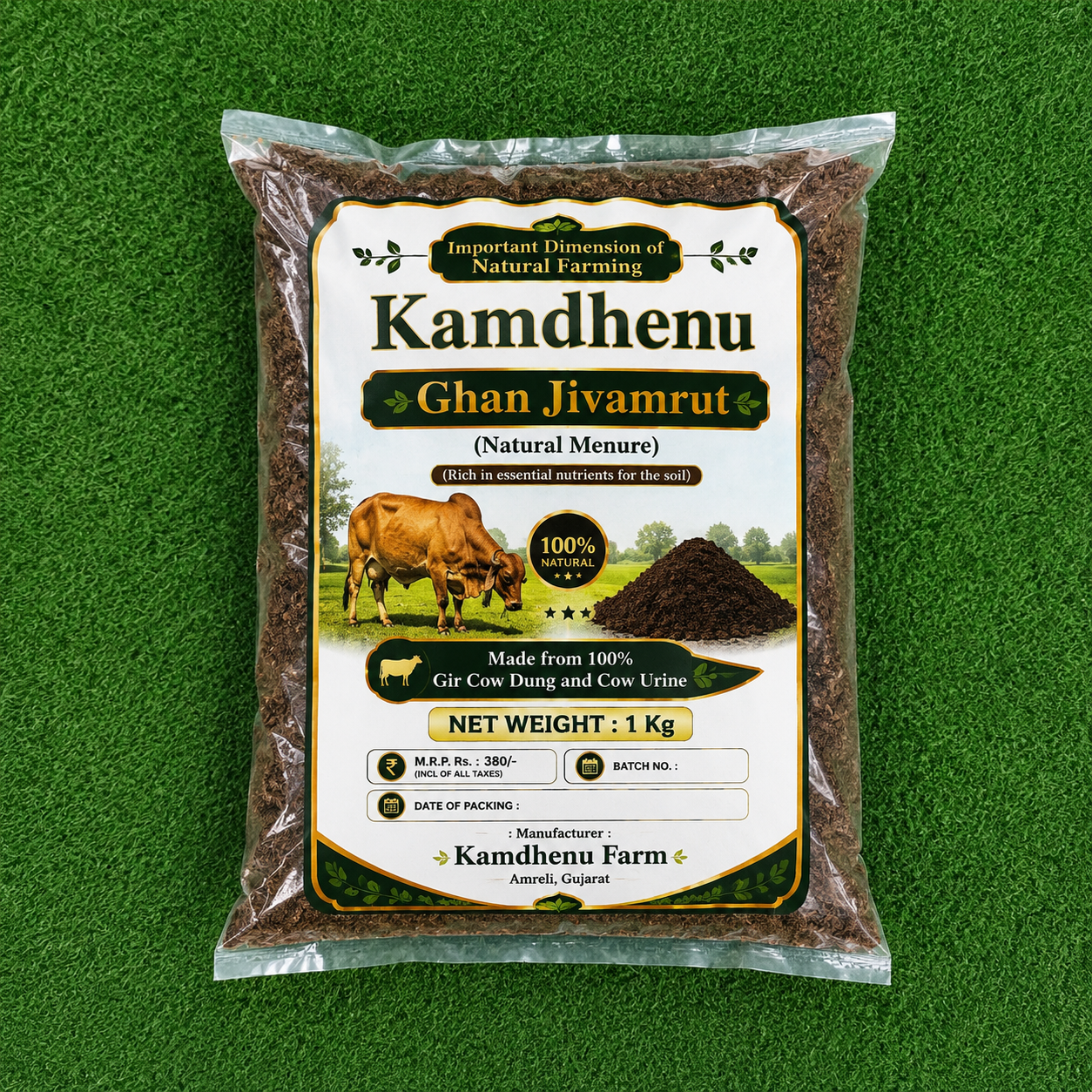 Mamdehnu Ghanjivamrit Natural Organic Menure Made From Gir-cow Dung and Urin