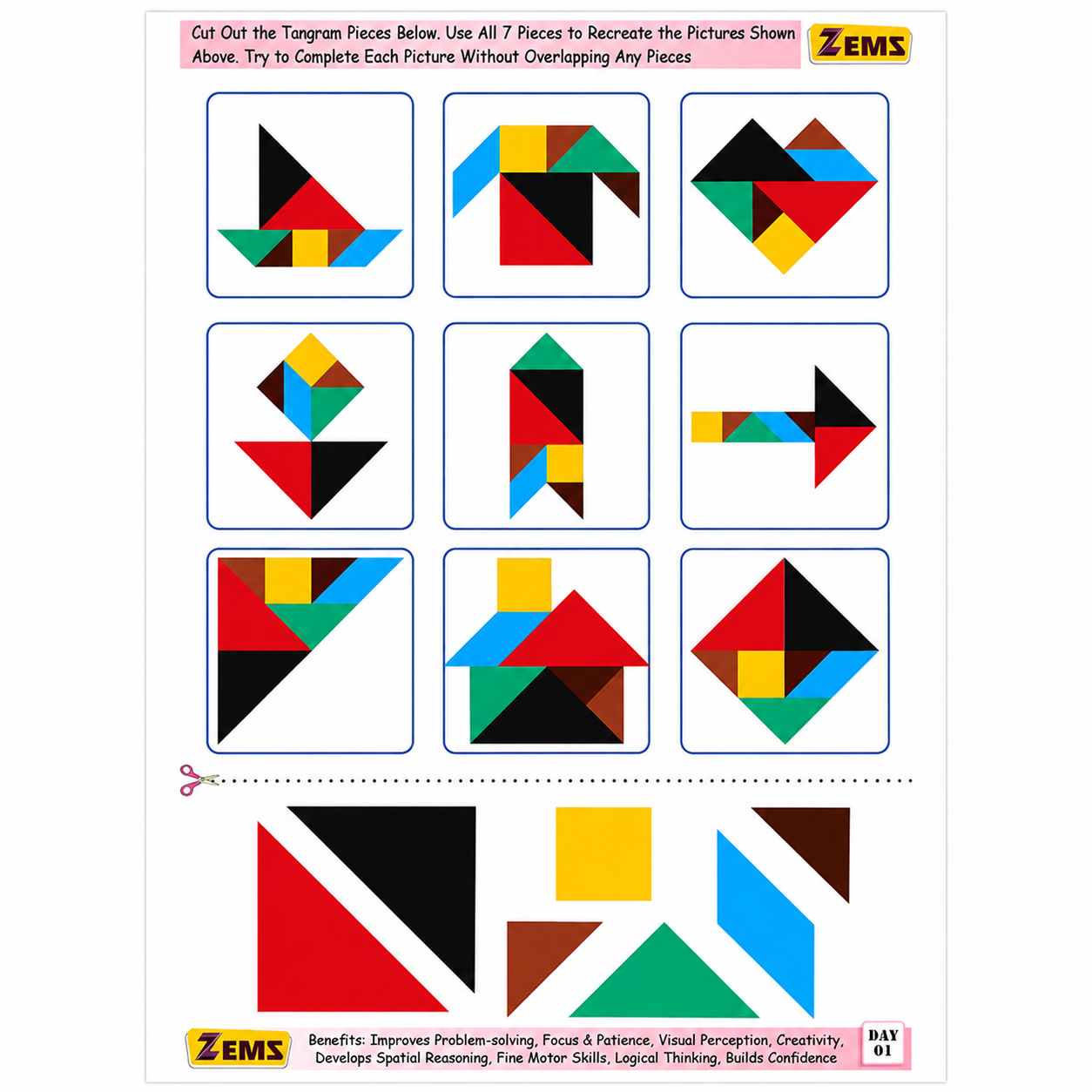 ZEMS Brain Booster Activity Kit for Children 4-8 Years