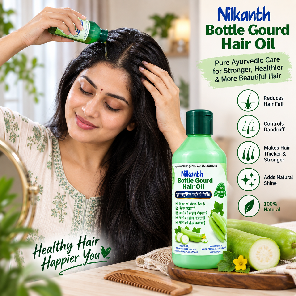 nilkanth bottle gourd hair oil for healthy silky shiny hair-4